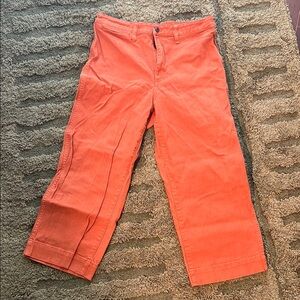 Madewell wide leg crop orange jeans